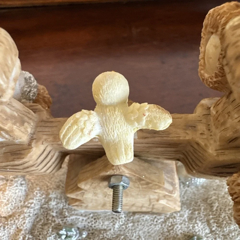 Cherished Teddies On Seesaw With A Bird